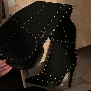 Cape Robbin Black Studded Heeled Boots